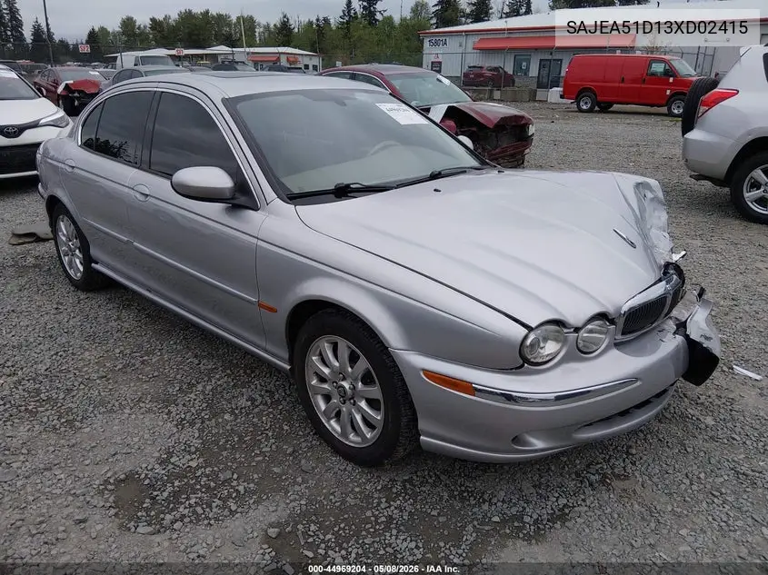2003 Jaguar X-Type 2.5 VIN: SAJEA51D13XD02415 Lot: 44969204
