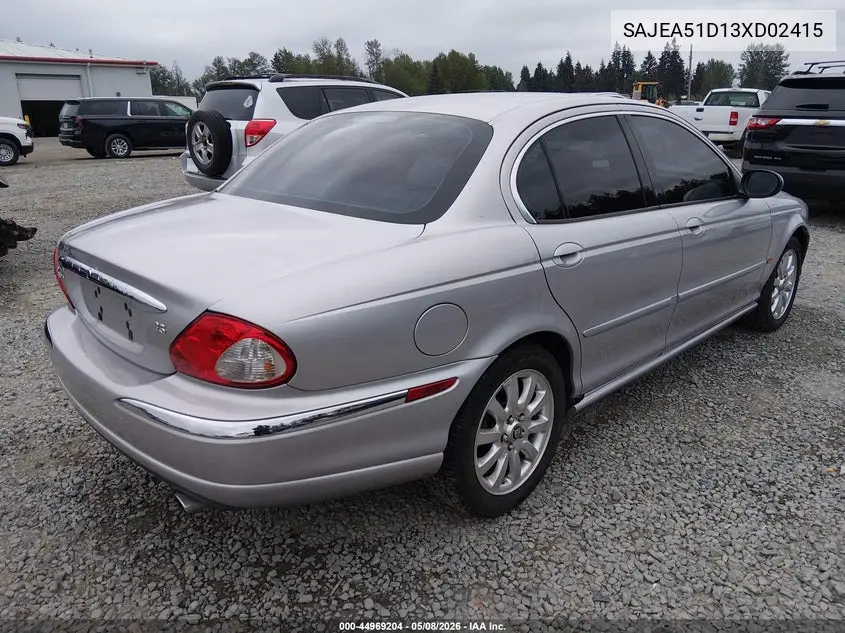 2003 Jaguar X-Type 2.5 VIN: SAJEA51D13XD02415 Lot: 44969204