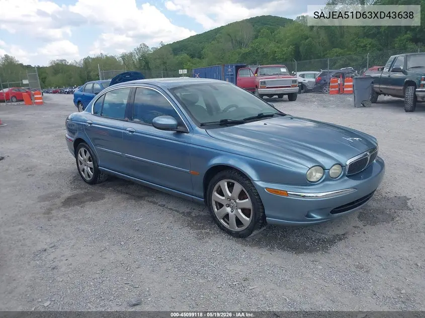 2003 Jaguar X-Type 2.5 VIN: SAJEA51D63XD43638 Lot: 45099118