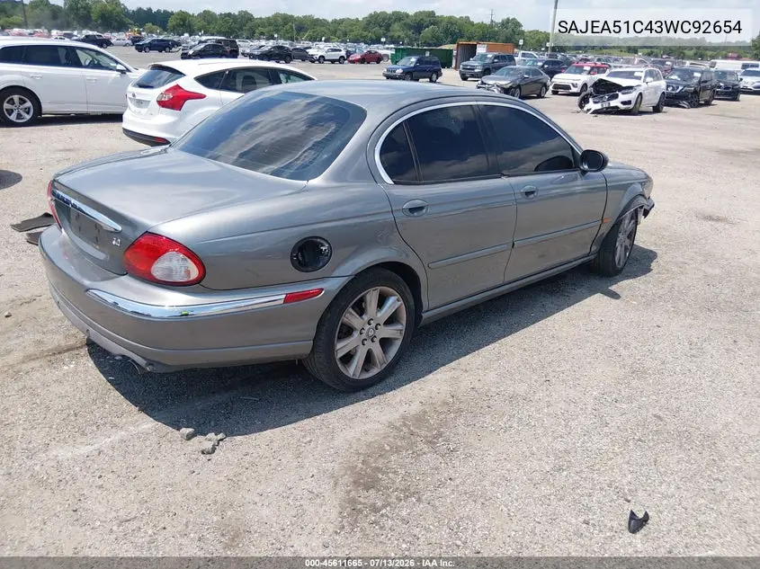 2003 Jaguar X-Type 3.0 VIN: SAJEA51C43WC92654 Lot: 45611665