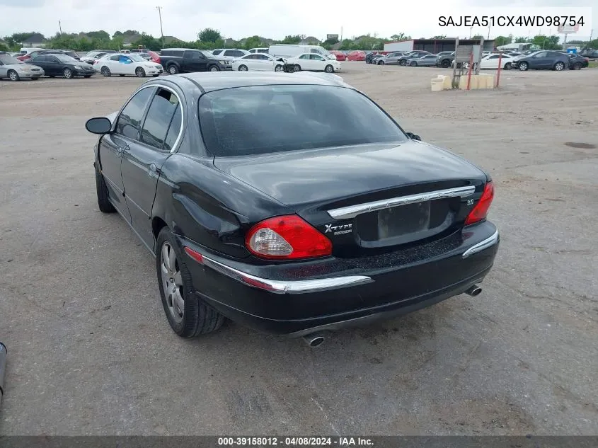 2004 Jaguar X-Type 3.0 VIN: SAJEA51CX4WD98754 Lot: 39158012
