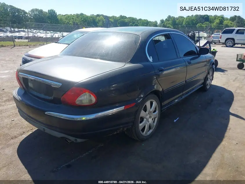 2004 Jaguar X-Type 3.0 VIN: SAJEA51C34WD81732 Lot: 44910789