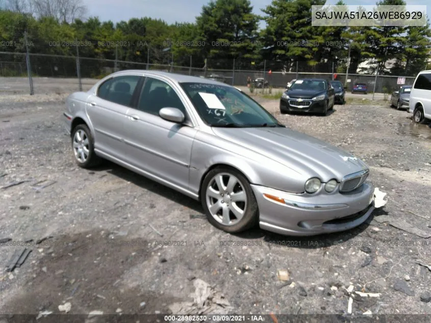 2006 Jaguar X-Type VIN: SAJWA51A26WE86929 Lot: 28982530