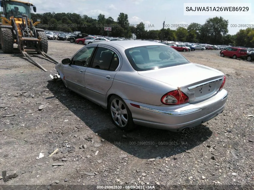 2006 Jaguar X-Type VIN: SAJWA51A26WE86929 Lot: 28982530