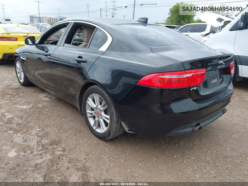 2017 Jaguar Xe 25T Premium VIN: SAJAD4BG6HA954690 Lot: 45374347