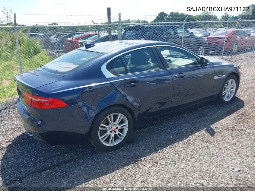 2017 Jaguar Xe 25T Premium VIN: SAJAD4BGXHA971122 Lot: 45665436