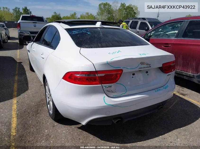 2019 Jaguar Xe 25T VIN: SAJAR4FXXKCP43922 Lot: 44839800
