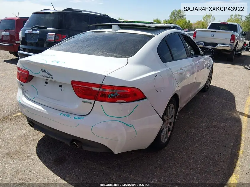 2019 Jaguar Xe 25T VIN: SAJAR4FXXKCP43922 Lot: 44839800