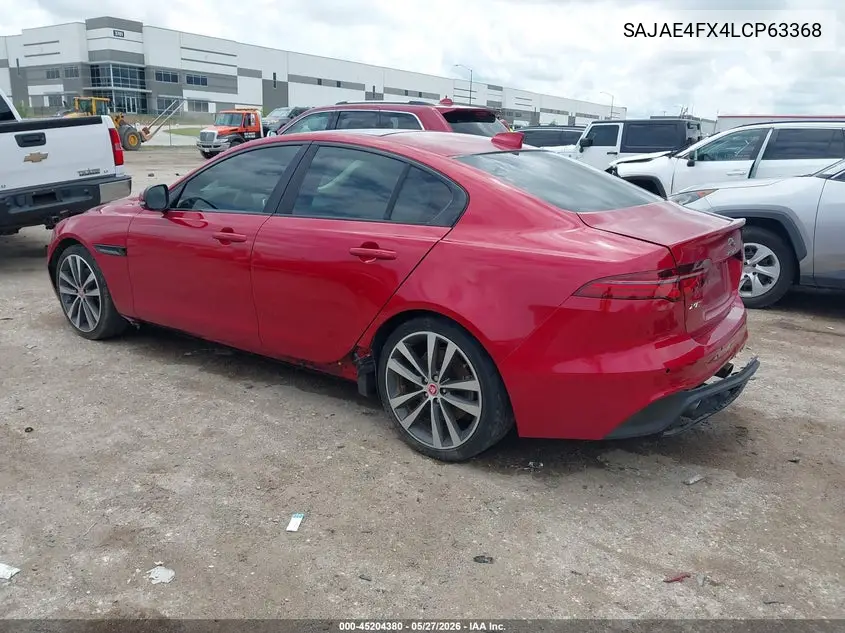 2020 Jaguar Xe S Rwd Automatic VIN: SAJAE4FX4LCP63368 Lot: 45204380