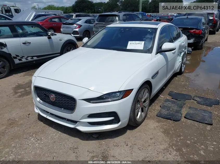 2020 Jaguar Xe S Rwd Automatic VIN: SAJAE4FX4LCP64312 Lot: 45332992