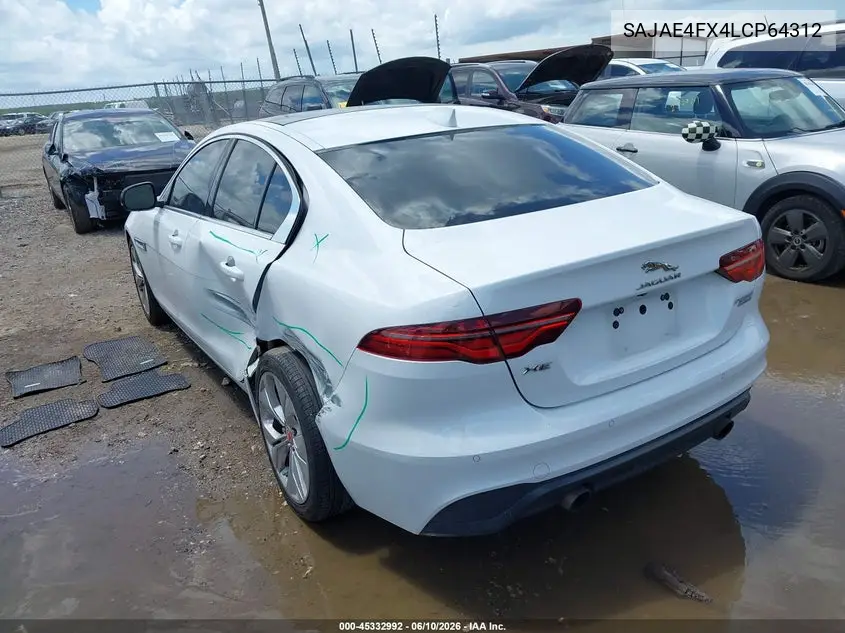 2020 Jaguar Xe S Rwd Automatic VIN: SAJAE4FX4LCP64312 Lot: 45332992