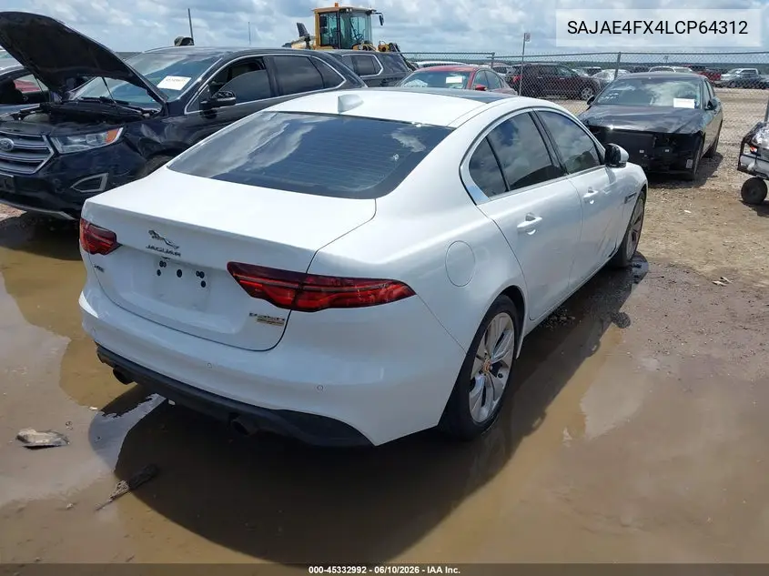 2020 Jaguar Xe S Rwd Automatic VIN: SAJAE4FX4LCP64312 Lot: 45332992