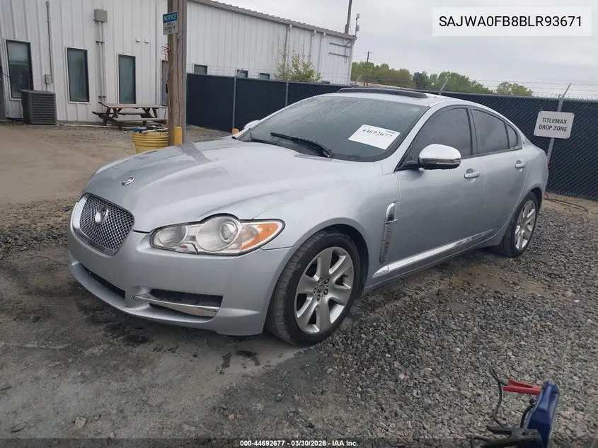2011 Jaguar Xf VIN: SAJWA0FB8BLR93671 Lot: 44692677