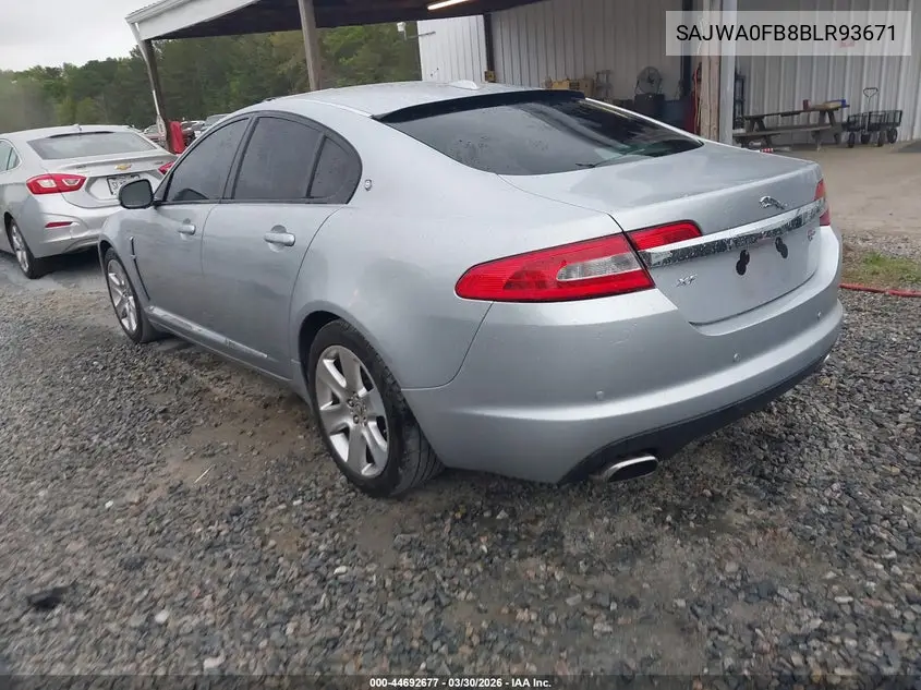 2011 Jaguar Xf VIN: SAJWA0FB8BLR93671 Lot: 44692677