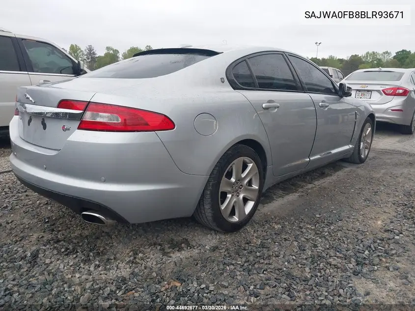 2011 Jaguar Xf VIN: SAJWA0FB8BLR93671 Lot: 44692677