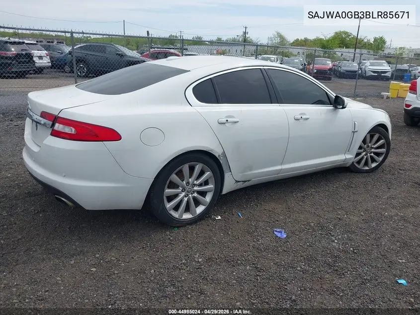 2011 Jaguar Xf Premium VIN: SAJWA0GB3BLR85671 Lot: 44985024