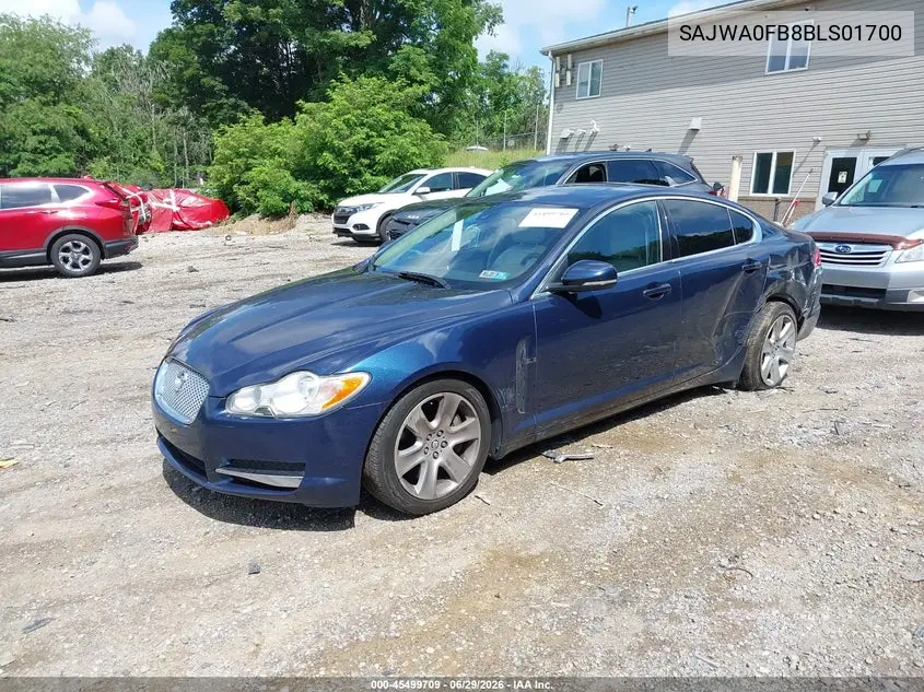 2011 Jaguar Xf VIN: SAJWA0FB8BLS01700 Lot: 45499709