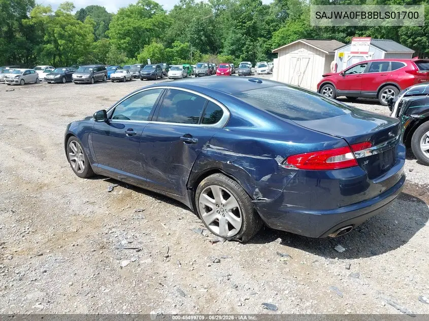 2011 Jaguar Xf VIN: SAJWA0FB8BLS01700 Lot: 45499709