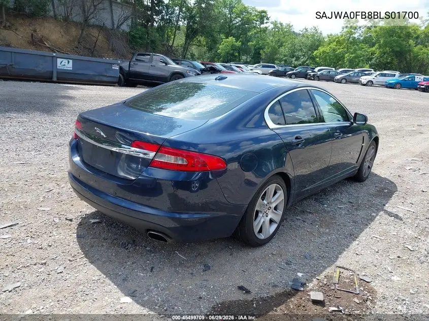 2011 Jaguar Xf VIN: SAJWA0FB8BLS01700 Lot: 45499709
