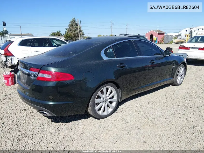 2011 Jaguar Xf Premium VIN: SAJWA0GB6BLR82604 Lot: 45588230
