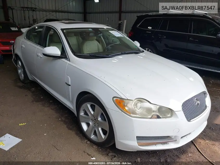 2011 Jaguar Xf VIN: SAJWA0FBXBLR87547 Lot: 45633253
