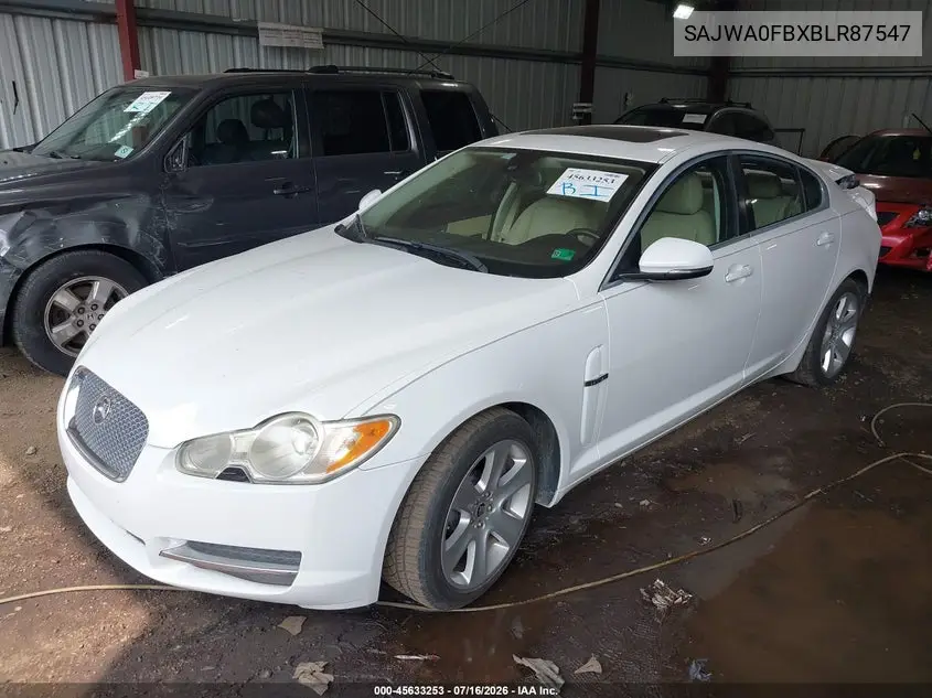 2011 Jaguar Xf VIN: SAJWA0FBXBLR87547 Lot: 45633253