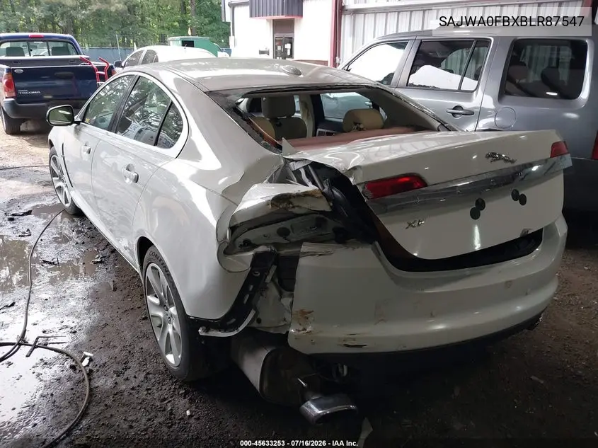 2011 Jaguar Xf VIN: SAJWA0FBXBLR87547 Lot: 45633253