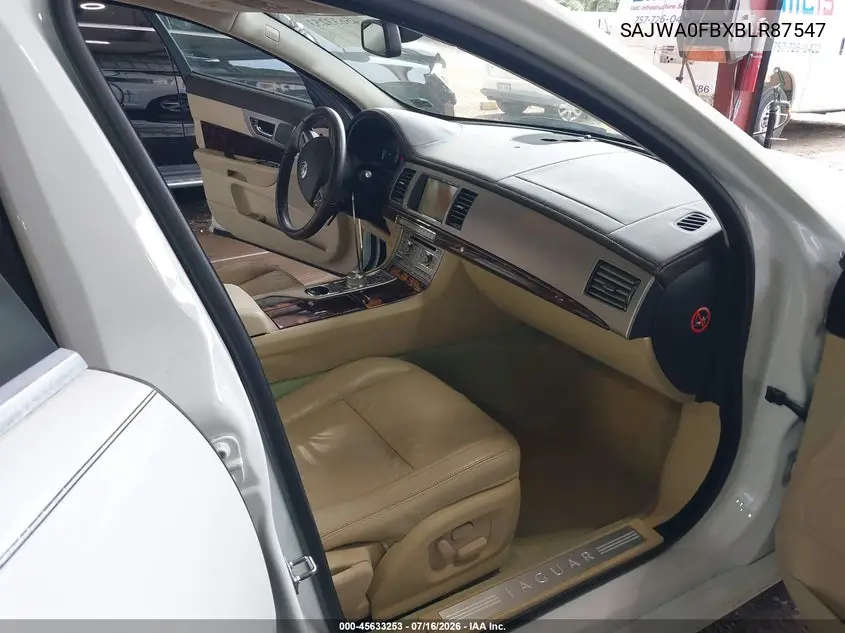 2011 Jaguar Xf VIN: SAJWA0FBXBLR87547 Lot: 45633253