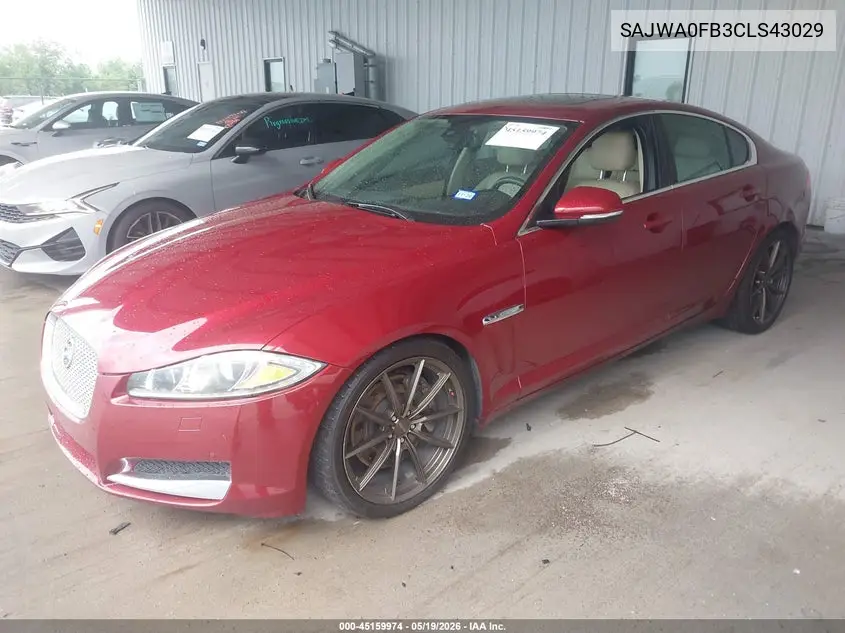 2012 Jaguar Xf VIN: SAJWA0FB3CLS43029 Lot: 45159974