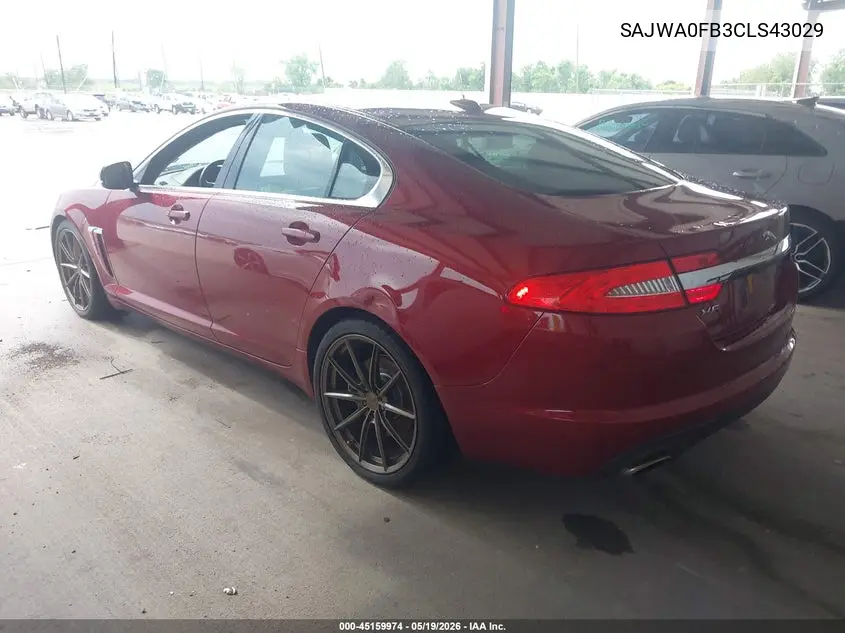 2012 Jaguar Xf VIN: SAJWA0FB3CLS43029 Lot: 45159974
