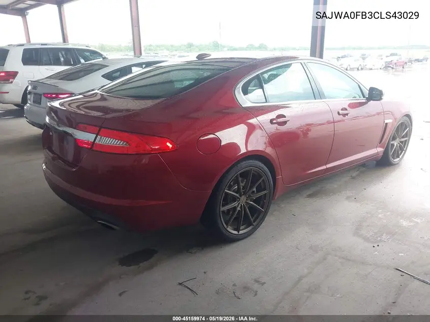 2012 Jaguar Xf VIN: SAJWA0FB3CLS43029 Lot: 45159974