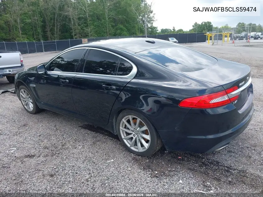 2012 Jaguar Xf VIN: SAJWA0FB5CLS59474 Lot: 45185985