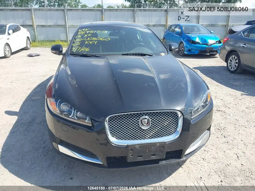 2013 Jaguar Xf VIN: SAJXJ0EF5D8U08060 Lot: 12645150