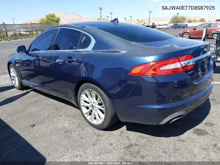 2013 Jaguar Xf V6 Sc VIN: SAJWA0E77D8S87925 Lot: 45470657