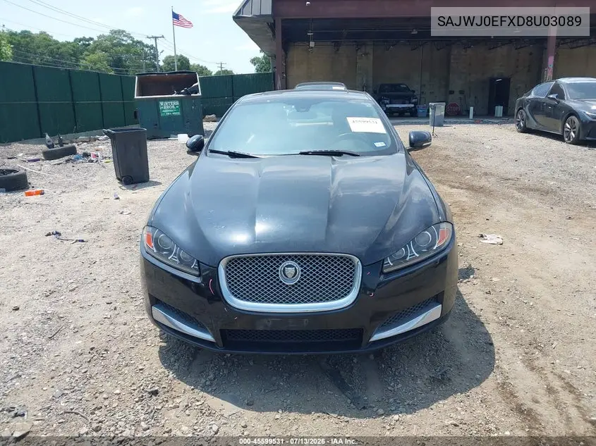 2013 Jaguar Xf V6 Sc VIN: SAJWJ0EFXD8U03089 Lot: 45599531