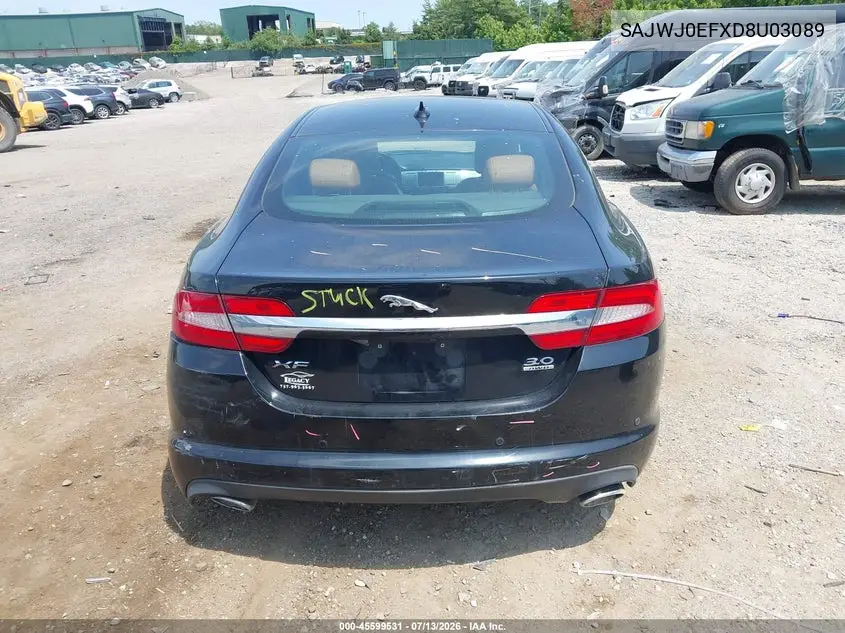 2013 Jaguar Xf V6 Sc VIN: SAJWJ0EFXD8U03089 Lot: 45599531