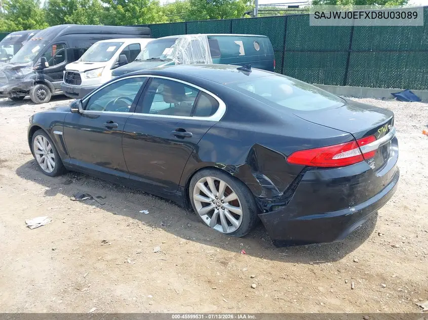 2013 Jaguar Xf V6 Sc VIN: SAJWJ0EFXD8U03089 Lot: 45599531
