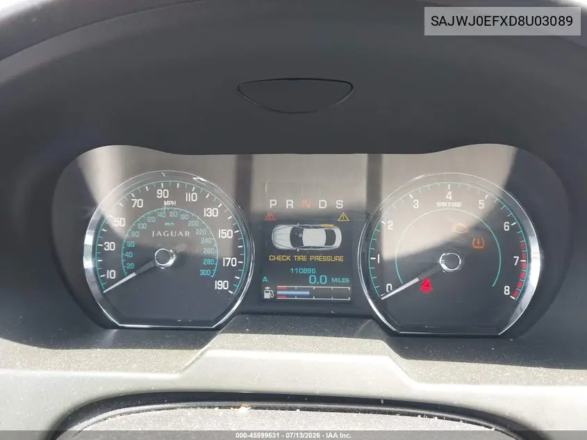 2013 Jaguar Xf V6 Sc VIN: SAJWJ0EFXD8U03089 Lot: 45599531