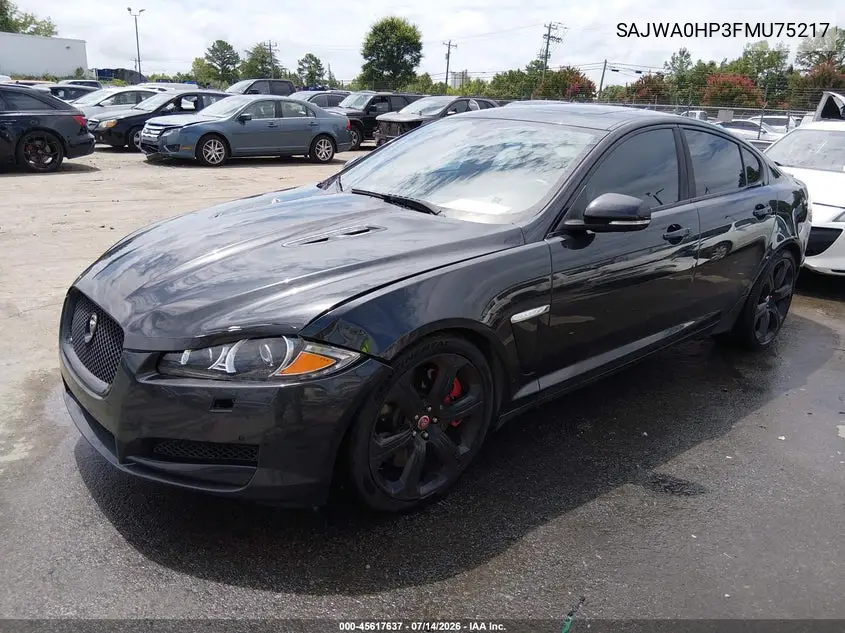 2015 Jaguar Xf 5.0L Supercharged VIN: SAJWA0HP3FMU75217 Lot: 45617637
