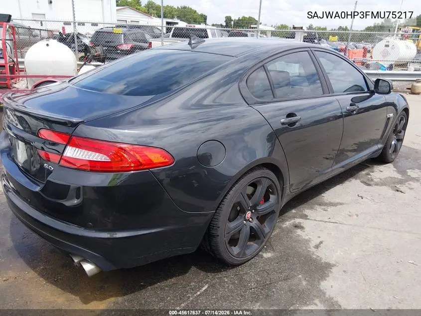 2015 Jaguar Xf 5.0L Supercharged VIN: SAJWA0HP3FMU75217 Lot: 45617637