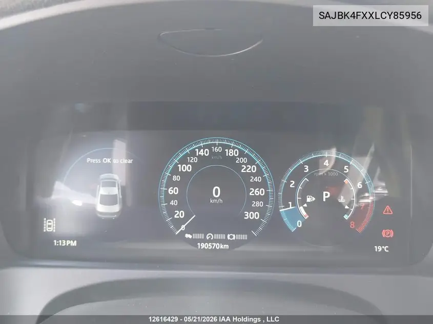 2020 Jaguar Xf Prestige VIN: SAJBK4FXXLCY85956 Lot: 12616429