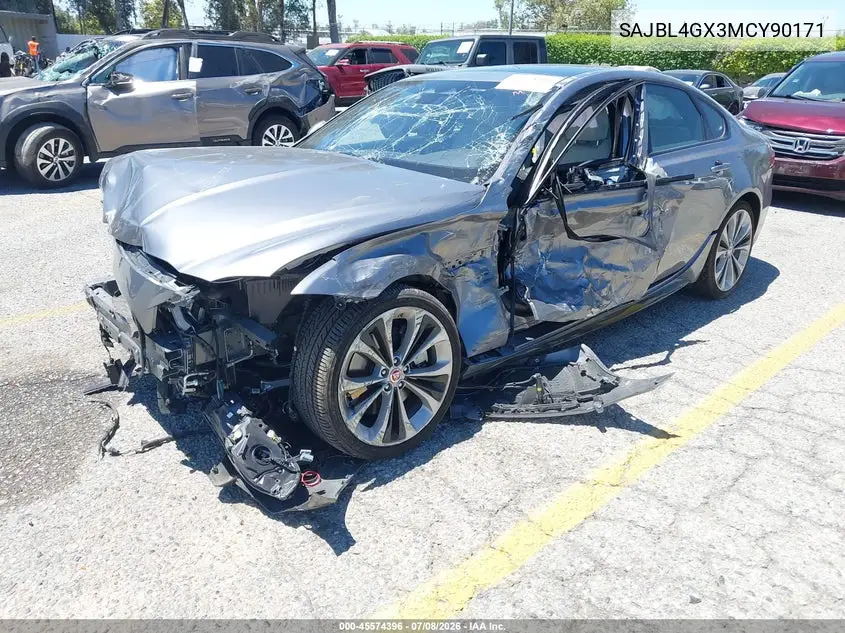 2021 Jaguar Xf R-Dynamic Se P300 Awd Automatic VIN: SAJBL4GX3MCY90171 Lot: 45574396