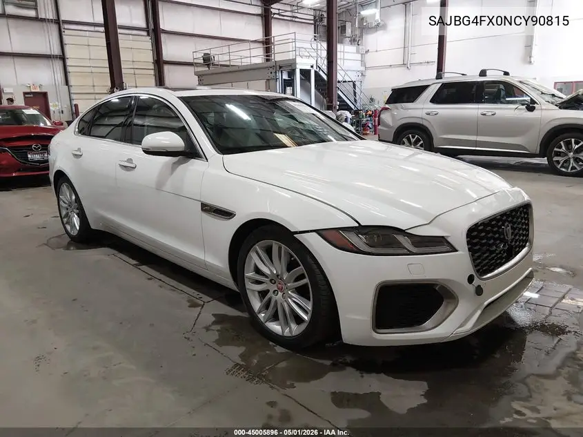 2022 Jaguar Xf Se P250 Rwd Automatic VIN: SAJBG4FX0NCY90815 Lot: 45005896