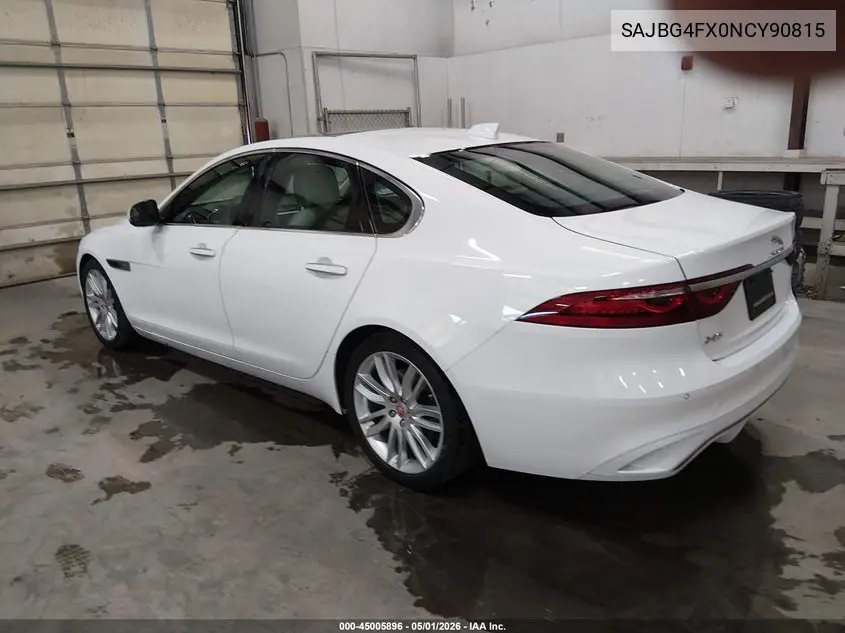 2022 Jaguar Xf Se P250 Rwd Automatic VIN: SAJBG4FX0NCY90815 Lot: 45005896