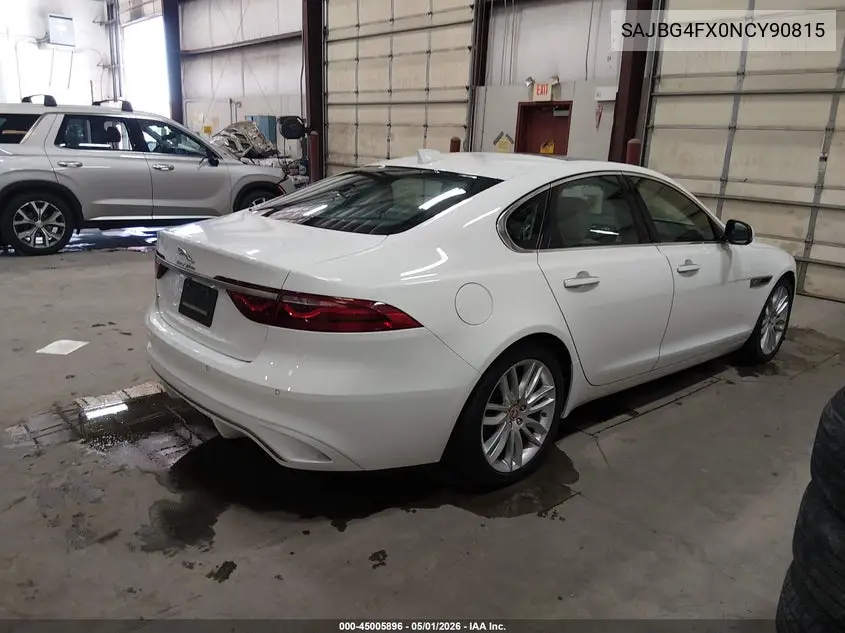 2022 Jaguar Xf Se P250 Rwd Automatic VIN: SAJBG4FX0NCY90815 Lot: 45005896