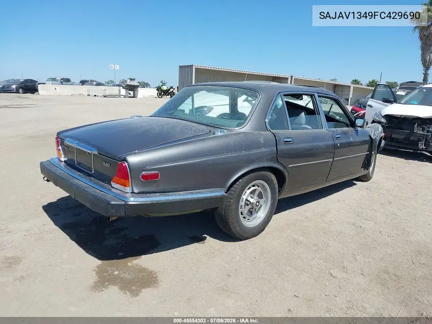 1985 Jaguar Xj6 VIN: SAJAV1349FC429690 Lot: 45554302