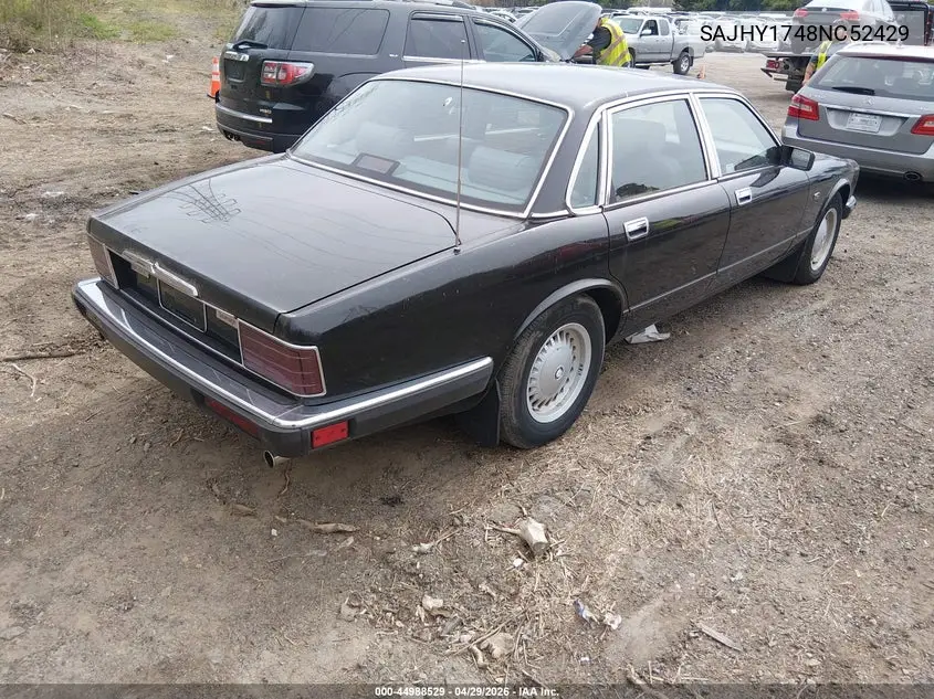 1992 Jaguar Xj6 Sovereign VIN: SAJHY1748NC52429 Lot: 44988529