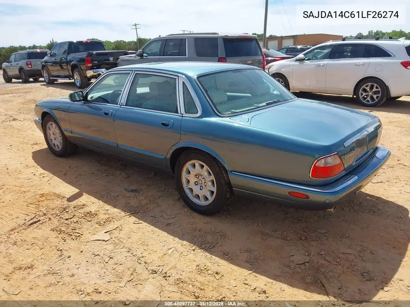 2001 Jaguar Xj8 VIN: SAJDA14C61LF26274 Lot: 45097737