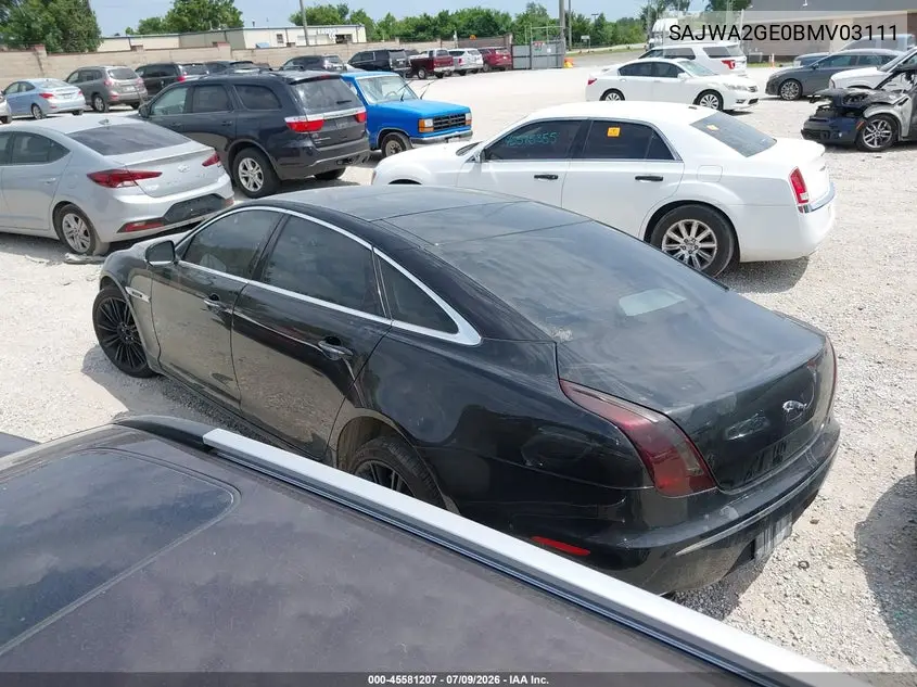2011 Jaguar Xj Xjl Supercharged VIN: SAJWA2GE0BMV03111 Lot: 45581207