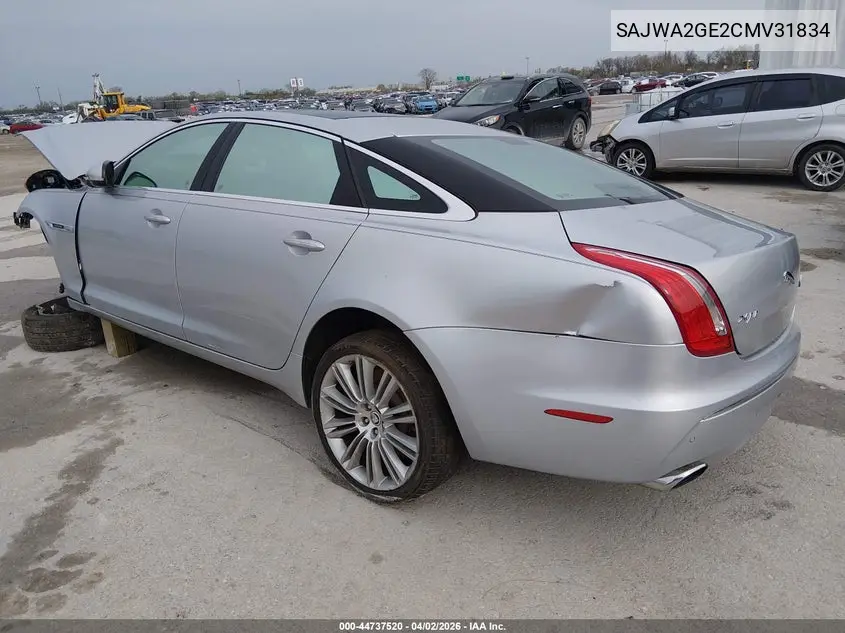 2012 Jaguar Xj Xjl Supercharged VIN: SAJWA2GE2CMV31834 Lot: 44737520